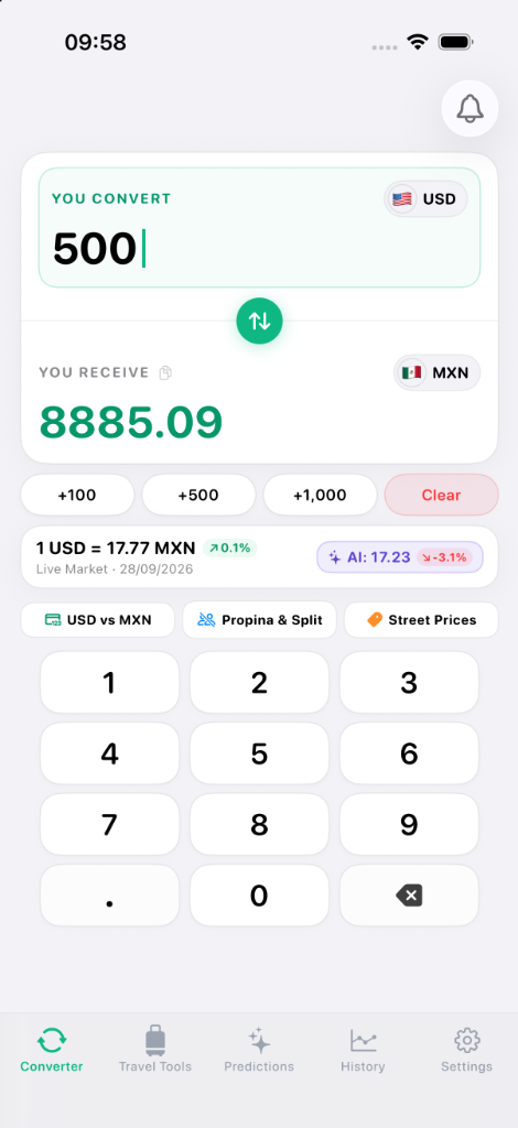 PesoDollar iPhone 16 Pro App Screen Interface